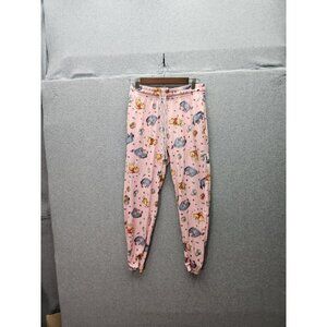 Disney Womens Pink Winnie The Pooh Print Jogger Pajama Pants Size S Polyester